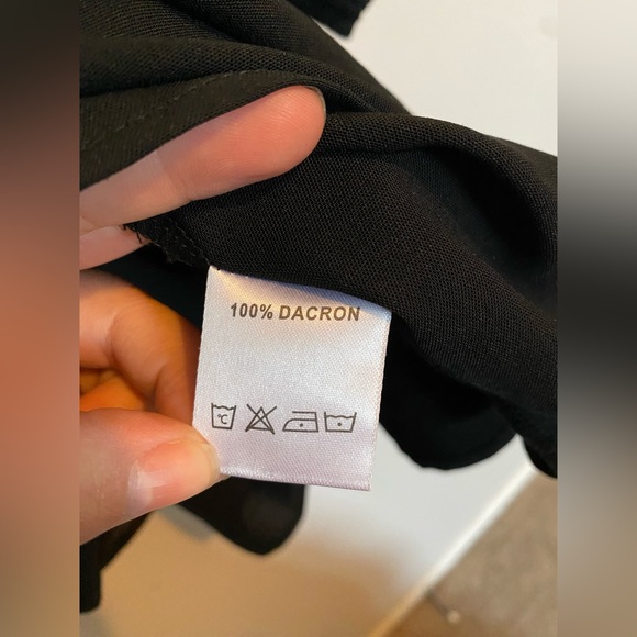 Black Women's Dress Deep V-Neck Waist Tie Ruffle Swing Skater Dresses - Picture 8 of 9